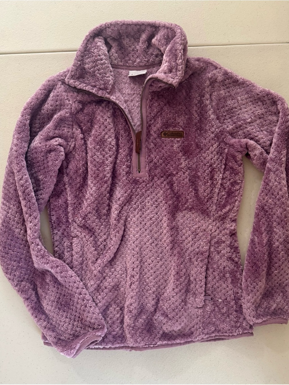 Columbia Plush Quarter-Zip Sherpa Pullover - Dusty Mauve